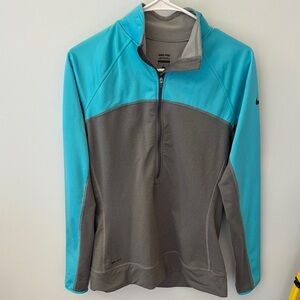 Nike Teal and Gray Half-Zip Pullover